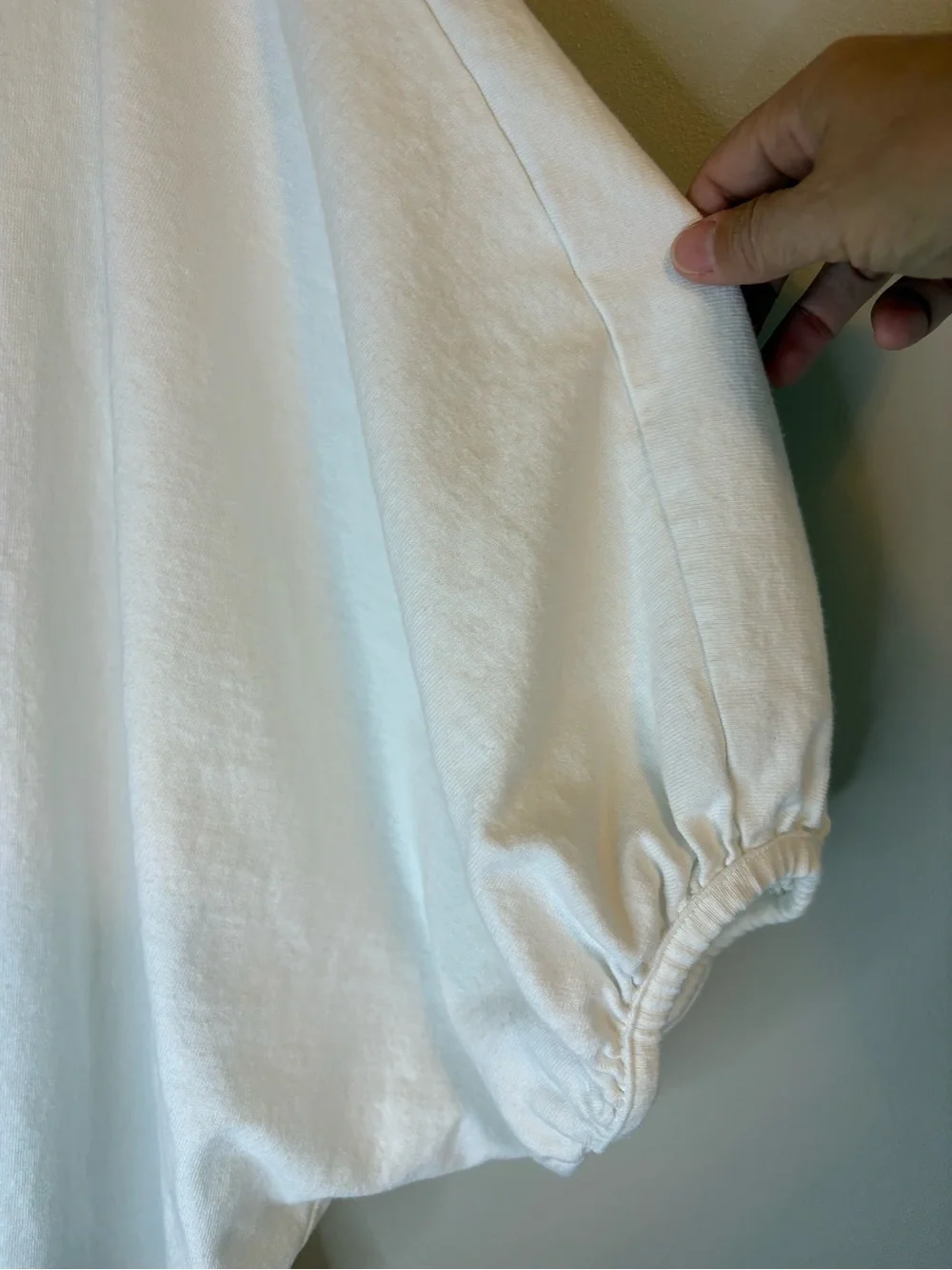 Bryn Walker White Balloon Sleeve Tunic Top Medium Made USA - Picture 3 of 9